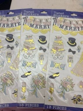 Themed Wedding Stickers - Yellow & Gold Accents